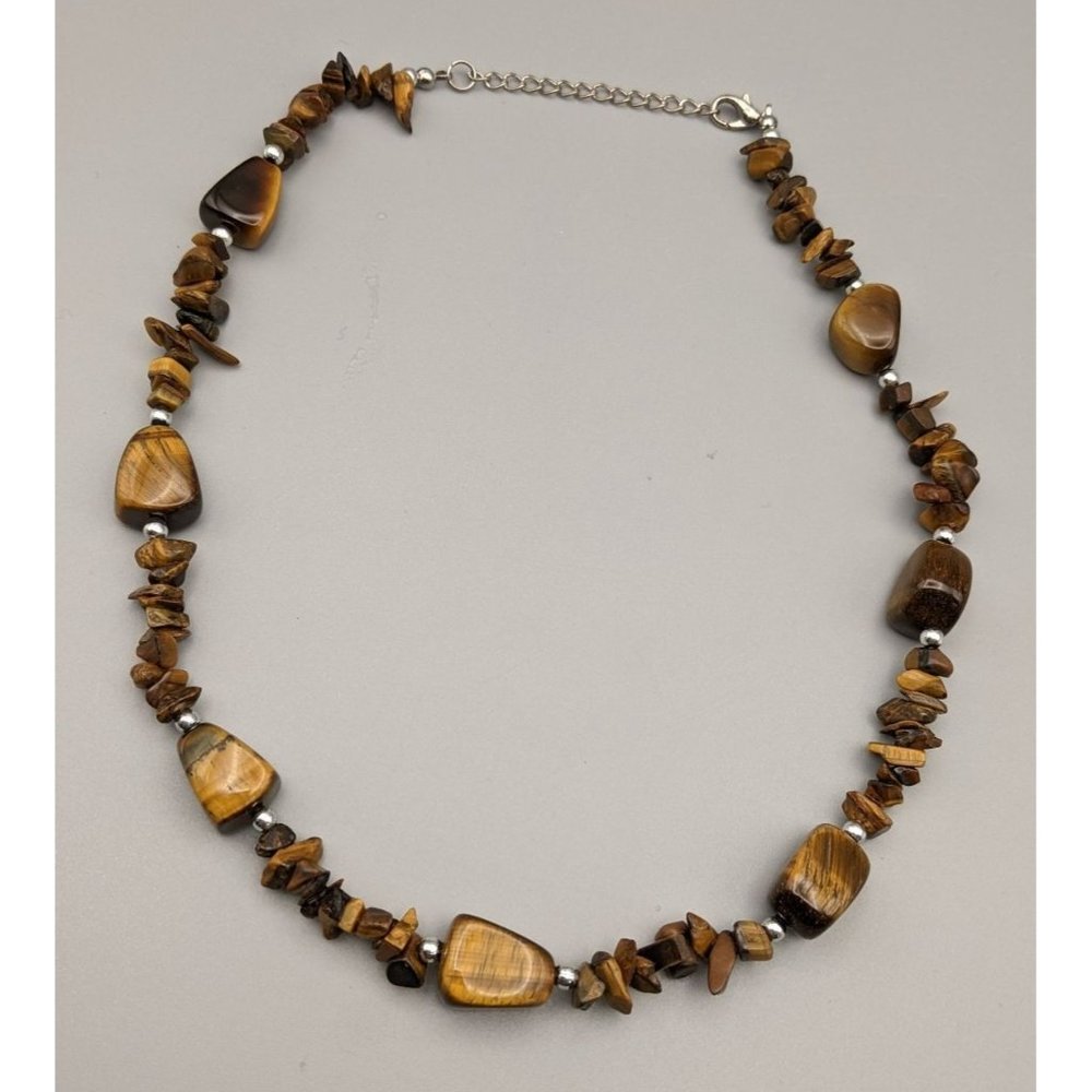 Tiger's Eye Beaded Necklace 19.5"